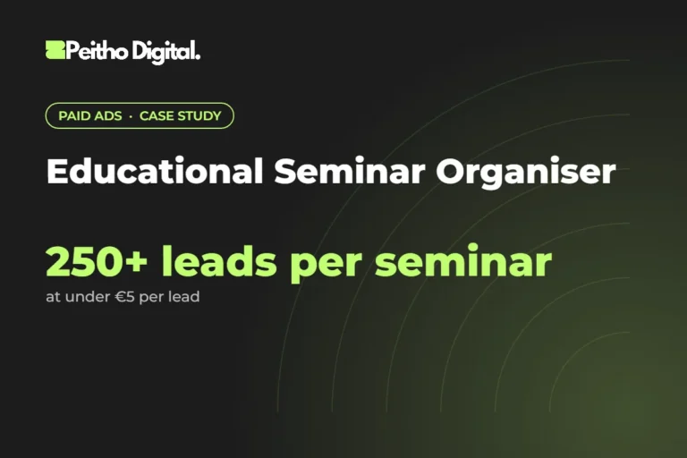 Educational Seminar Organiser case study – 250+ leads per seminar at under €5 per lead