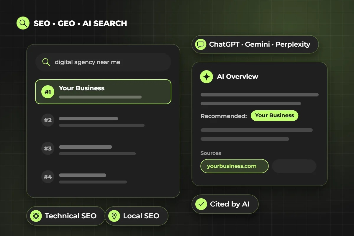 SEO, GEO and AI search: rank on Google and get cited in AI Overviews and ChatGPT